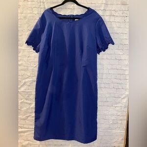 Vintage Anthony Richards Royal Dress with Scalloped Floral Design arms